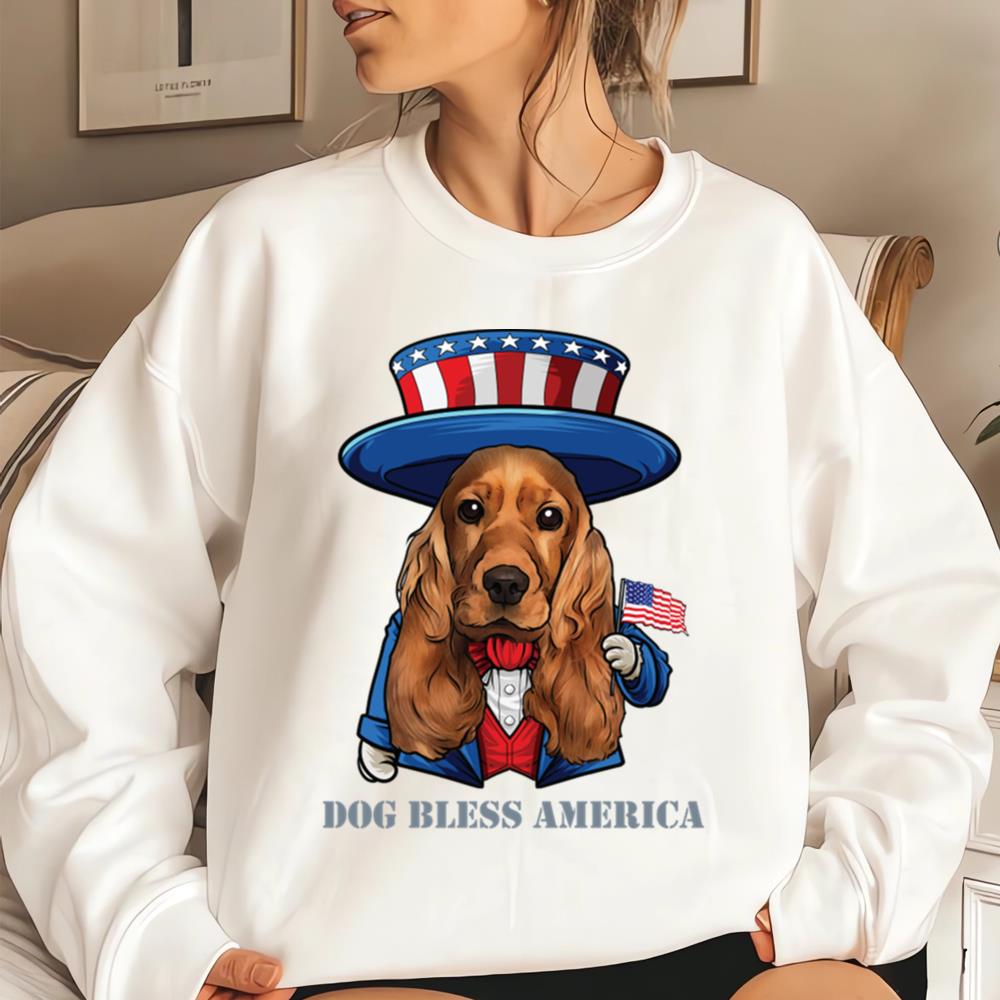 Cocker Spaniel Dog Bless America T-Shirt