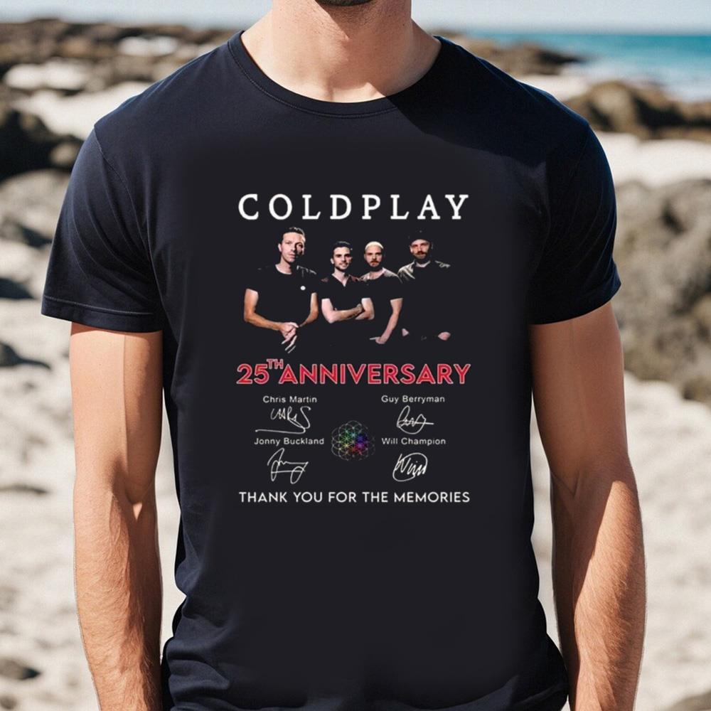 Coldplay 25th Anniversary Thank You For The Memories Shirt