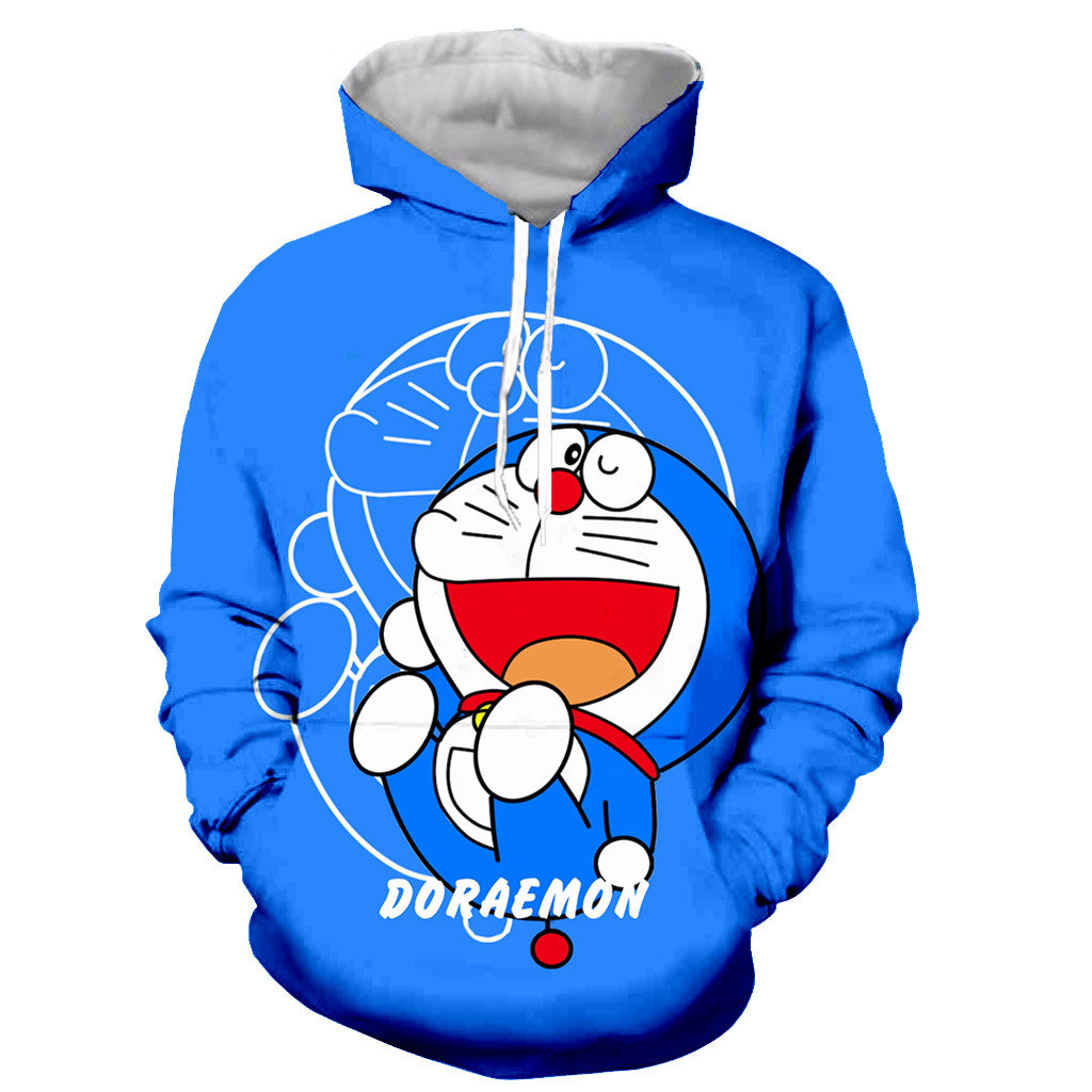 Doraemon 3D Printed Hoodies - Anime Casual Pullover Zip Up Hoodie Sweatshirt