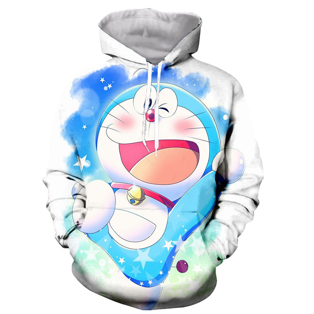 Doraemon Funny Fashion Hoodie- 3D Printed Long Sleeves Pullover Zip Up Sweatshirt