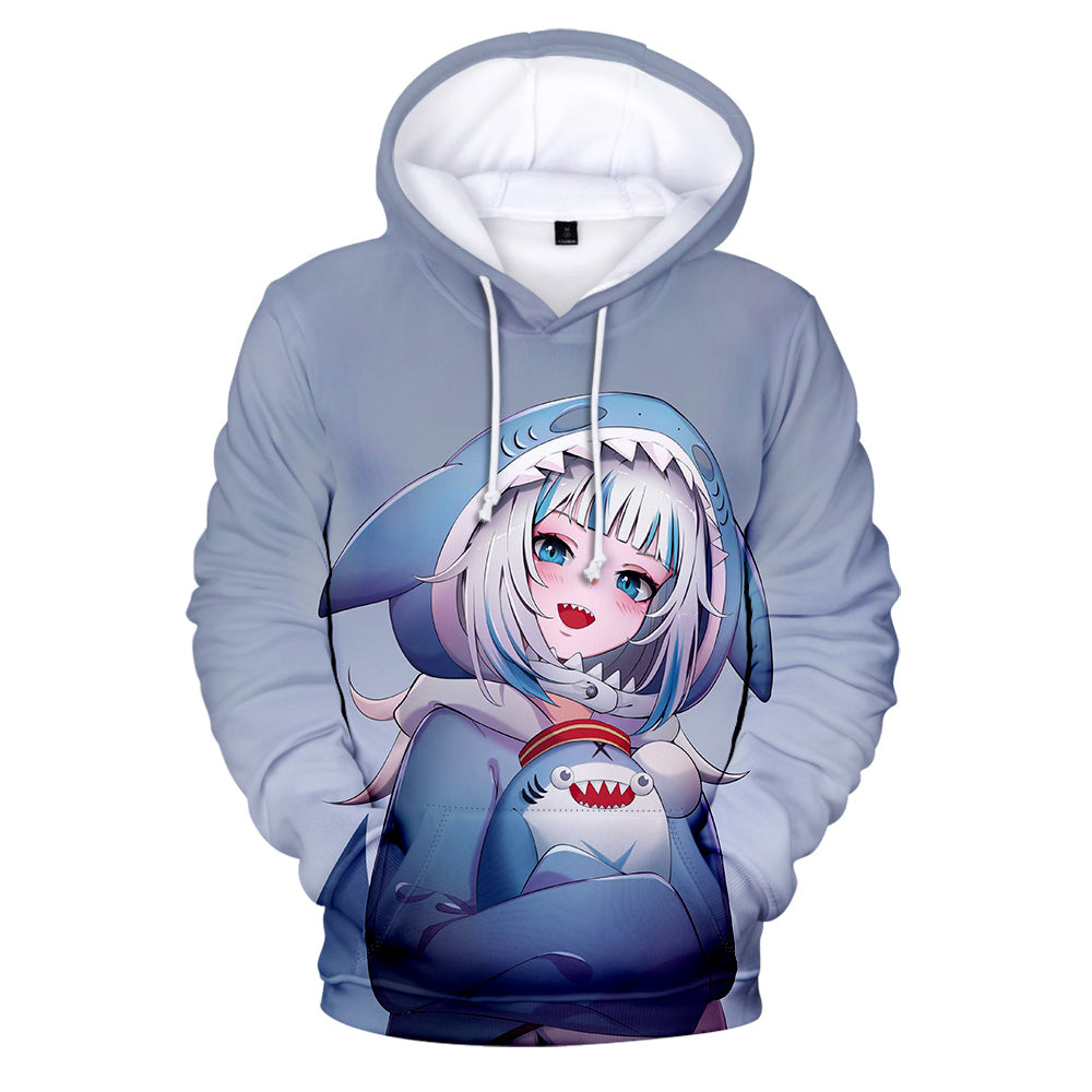 Fashion 3D Printed Gawr Gura Hooded Sweatshirt Pullover Hoodies