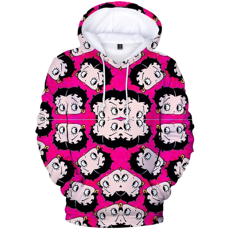 Fashion Betty Boop 3D Print Sweatshirts Pullover Hoodie