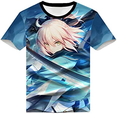 Fate Zero FateStay Night Hoodies - Saber 3D Printed Anime T-Shirt Funny Short Sleeve Tee Tops