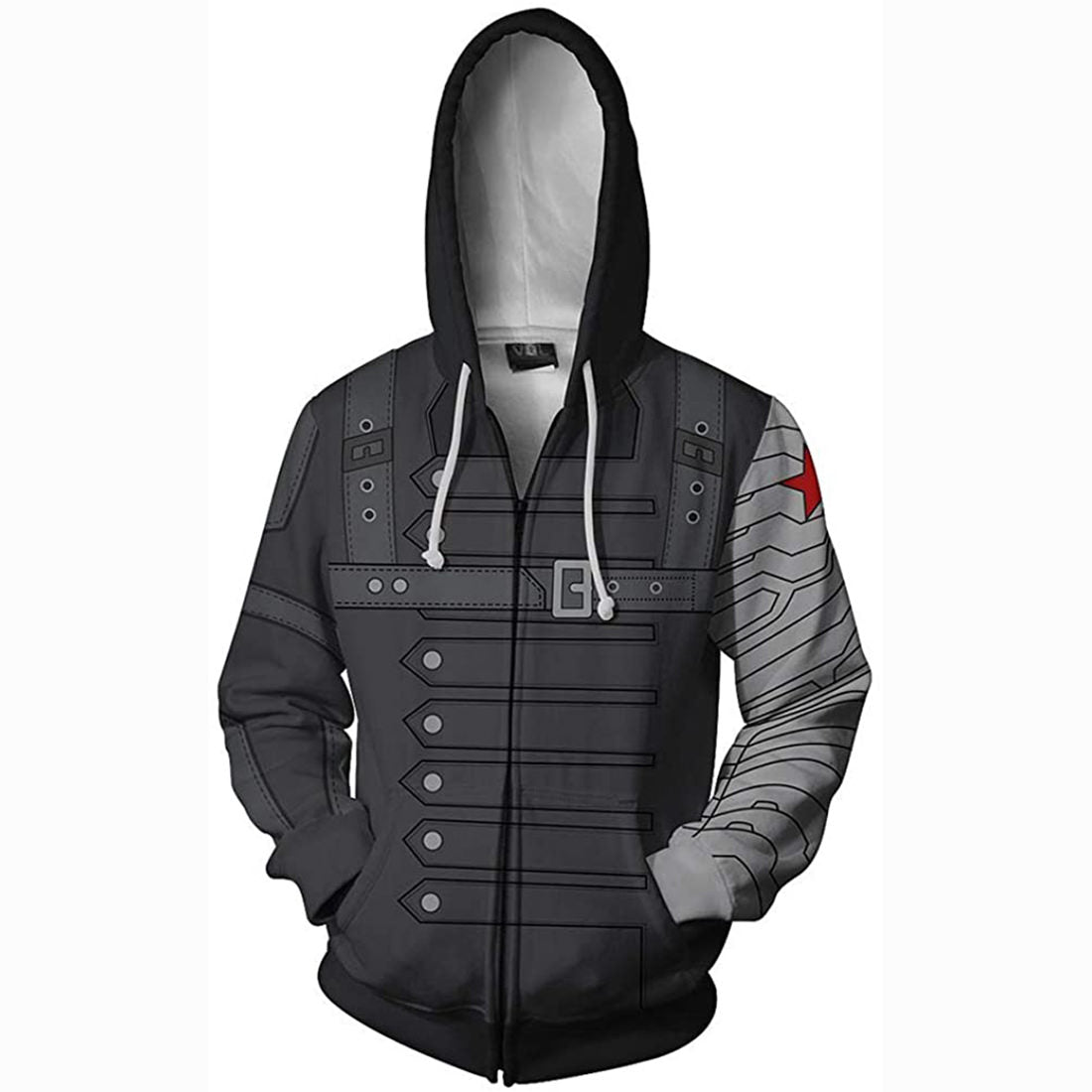 Fullmetal Alchemist Edward Elric Costume Anime Cosplay Hoodie 3D Printed Zipper Jacket