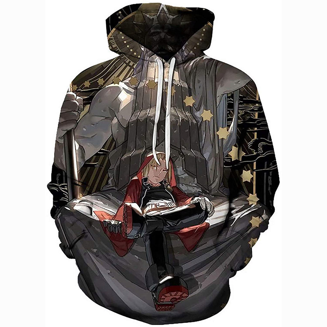 Fullmetal Alchemist Hoodie Edward Elric Hoodie Japanese Anime 3D Print Hoodie Casual Tops Coat Unisex