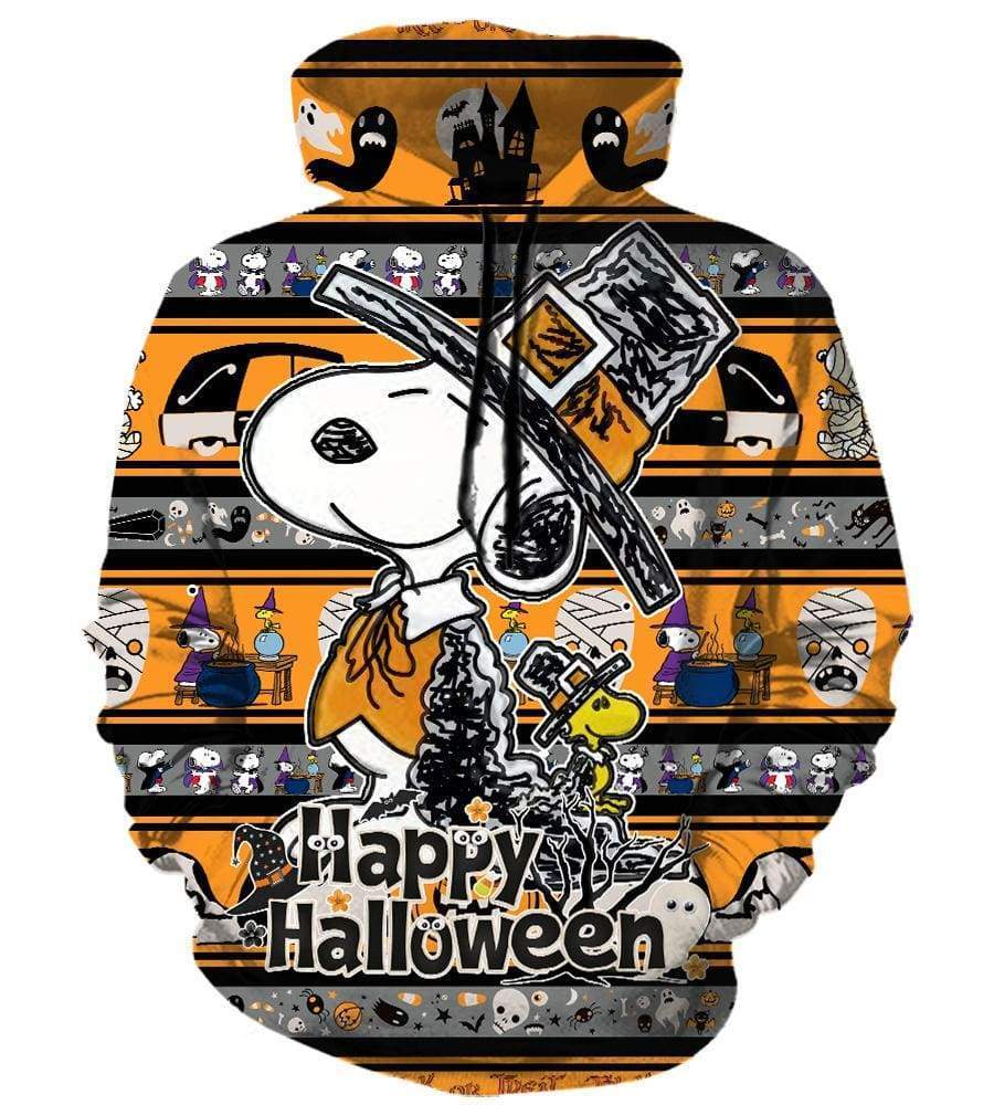 Happy Halloween Snoopy Hoodies - Pullover Yellow Hoodie