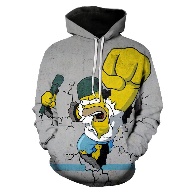 Homer Simpson and His Son 3D Printed Hoodies Sweatshirts