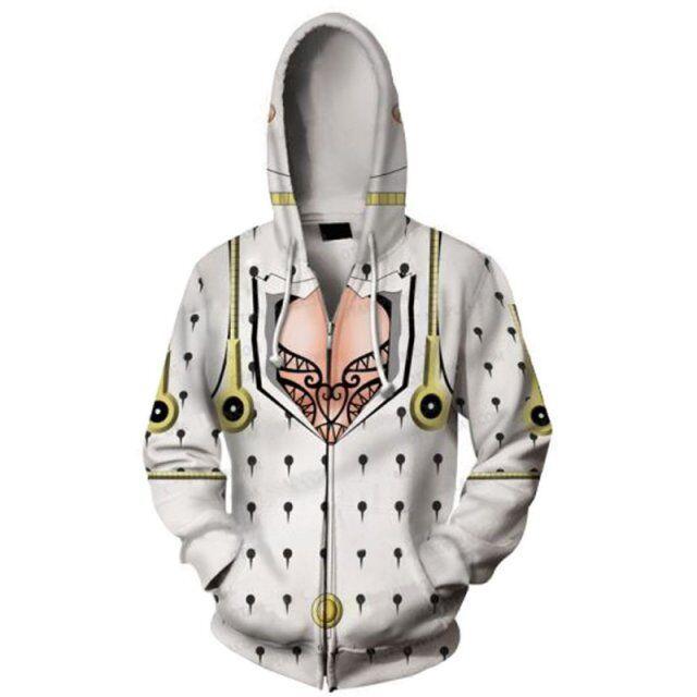 JoJo's Bizarre Adventure Hoodies - Bruno Bucciarati White Zip Up Hoodie