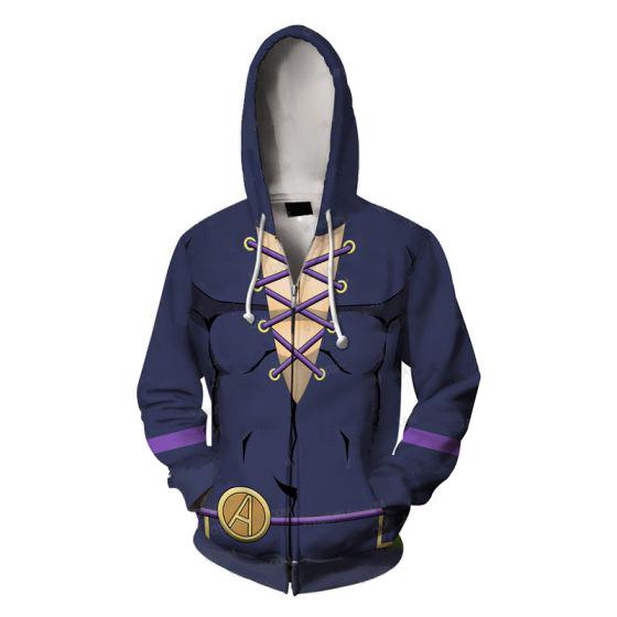 JoJo's Bizarre Adventure Hoodies - Leone Abbacchio Purple Zip Up Hoodie