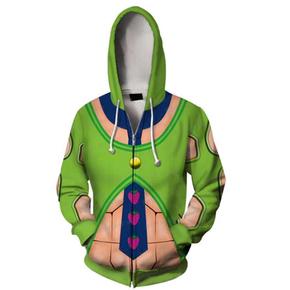 JoJo's Bizarre Adventure Hoodies - Pannacotta Fugo Green Zip Up Hoodie