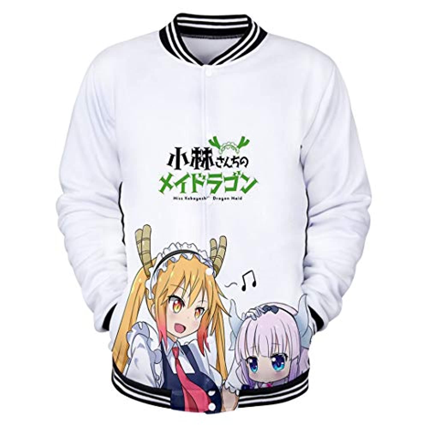 Miss Kobayashi's Dragon Maid Coat Button Up Crew Neck Jacket