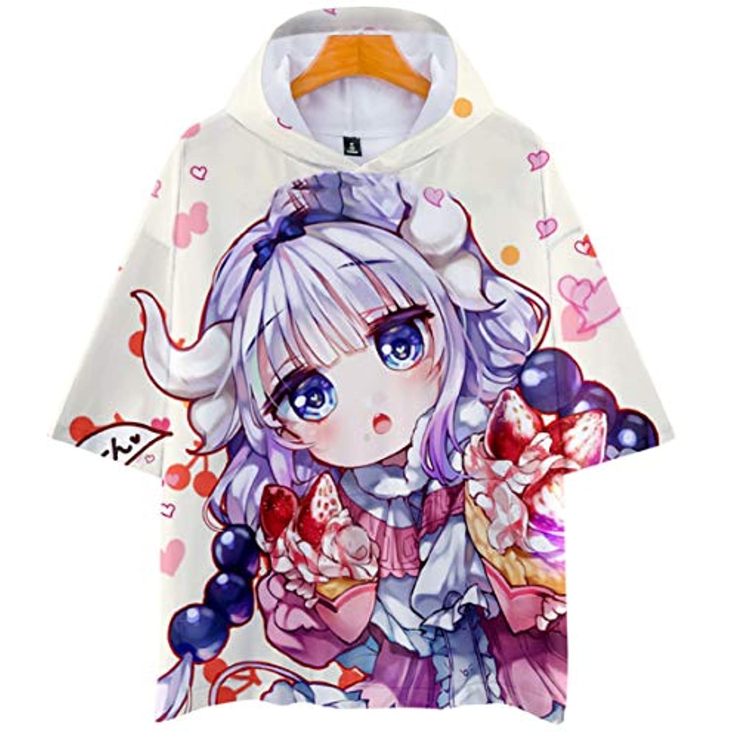 Miss Kobayashi's Dragon Maid Hooded T Shirt Short Sleeve Sweatshirt