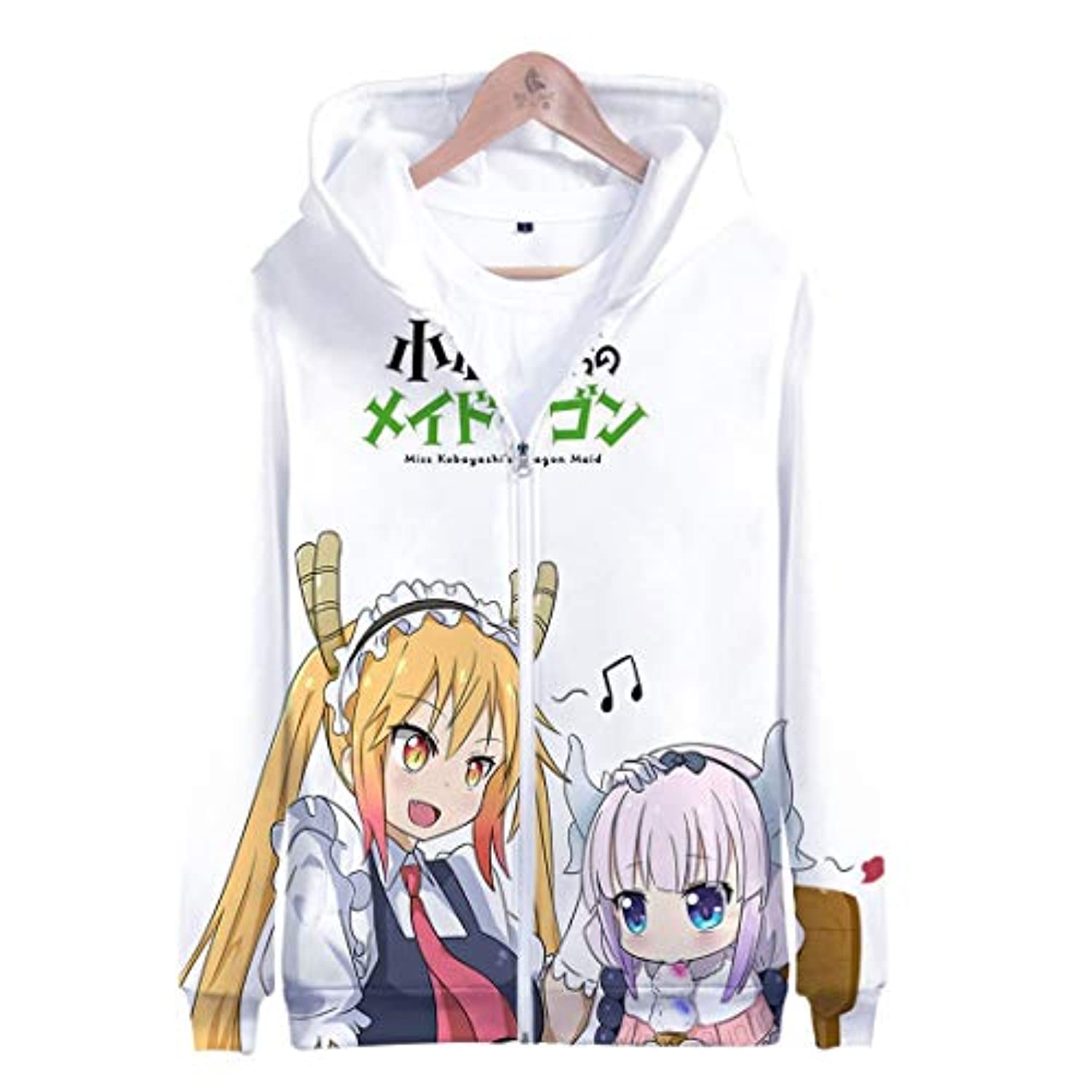 Miss Kobayashi's Dragon Maid Hoodie - Tohru Kanna Kamui 3D Casual Zipper Jacket