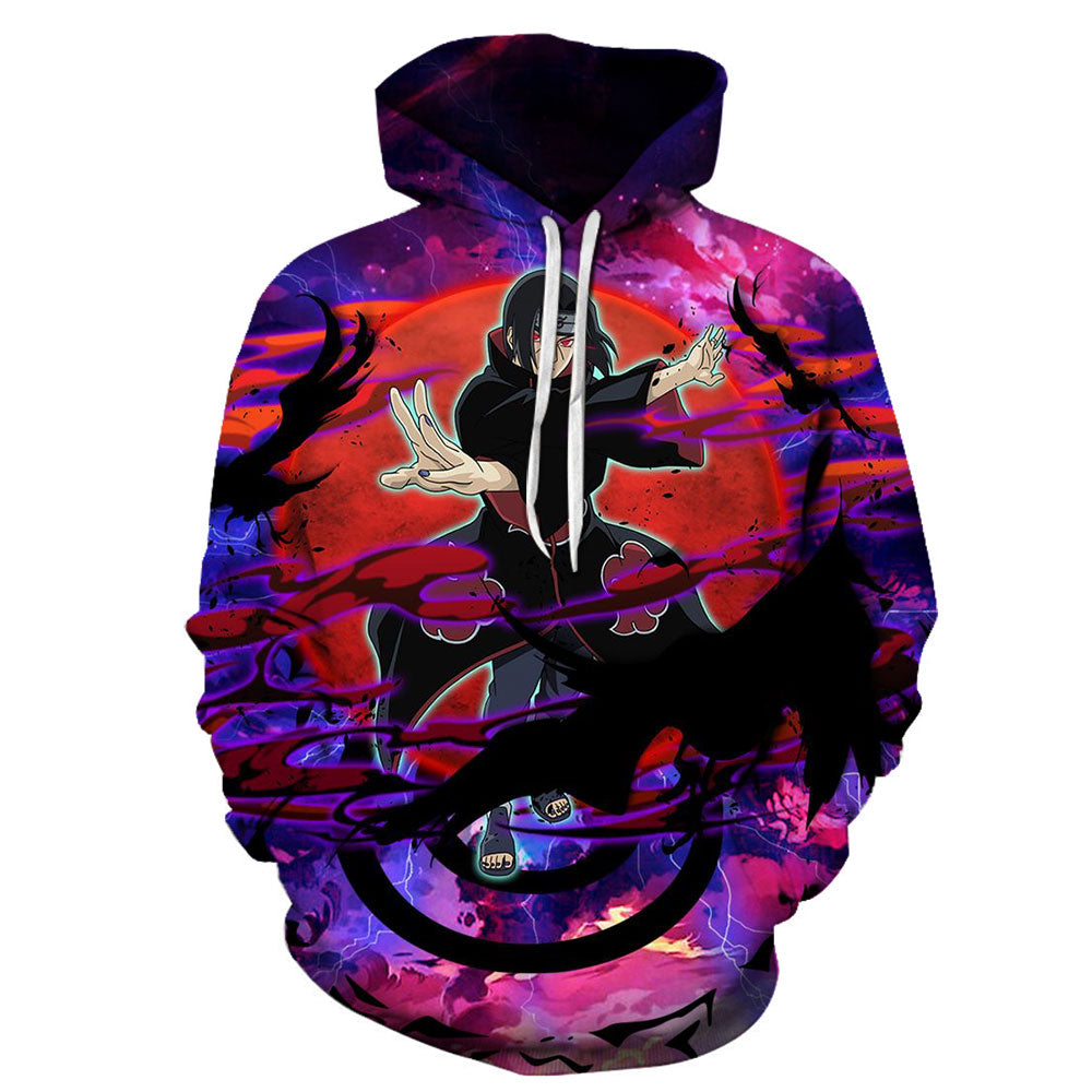 Naruto 3D Printed Akatsuki Hoodie-Anime Hooded Casual Pullover