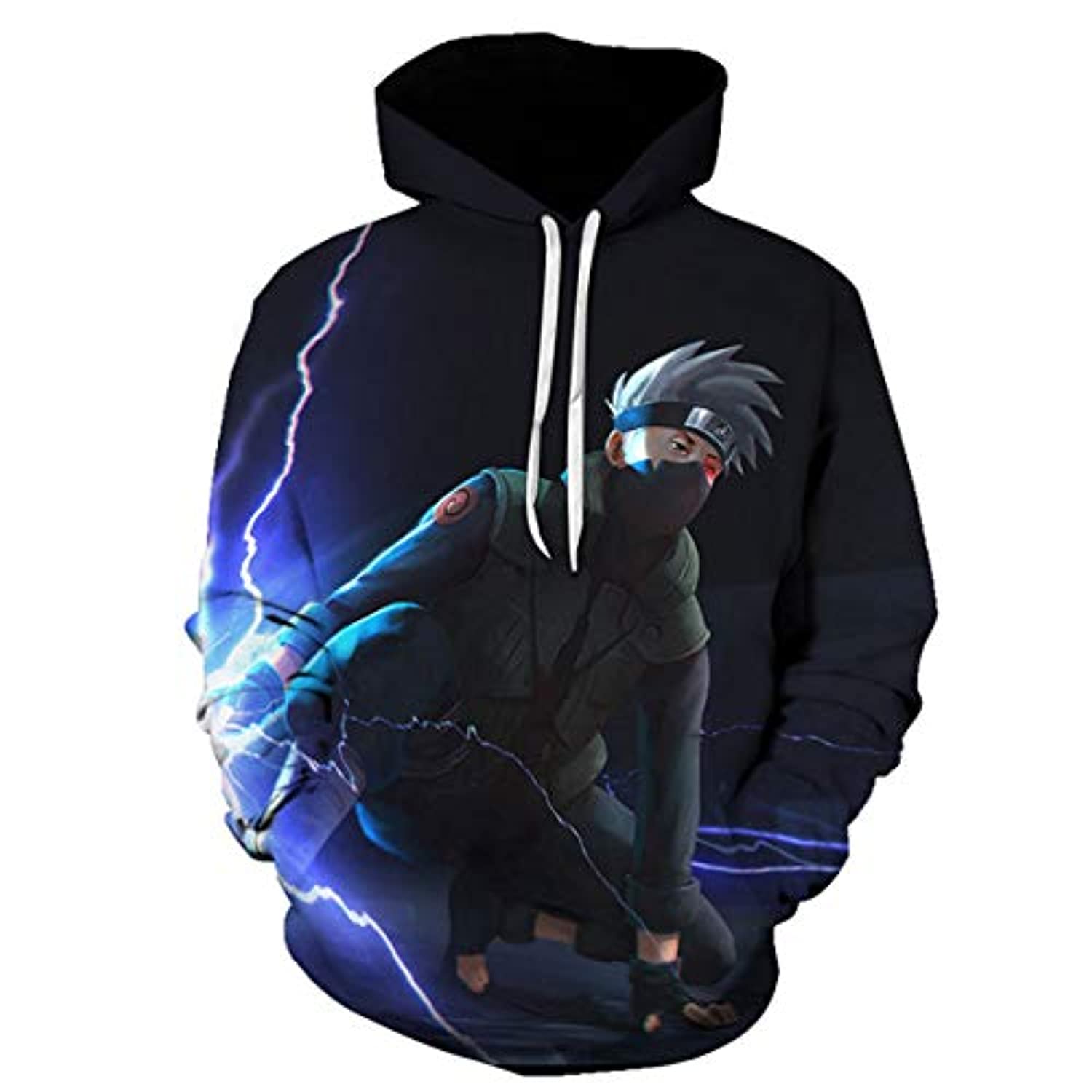 Naruto Anime Hoodies Blue Kakashi Hatake 3D Print Pullover Hoodie