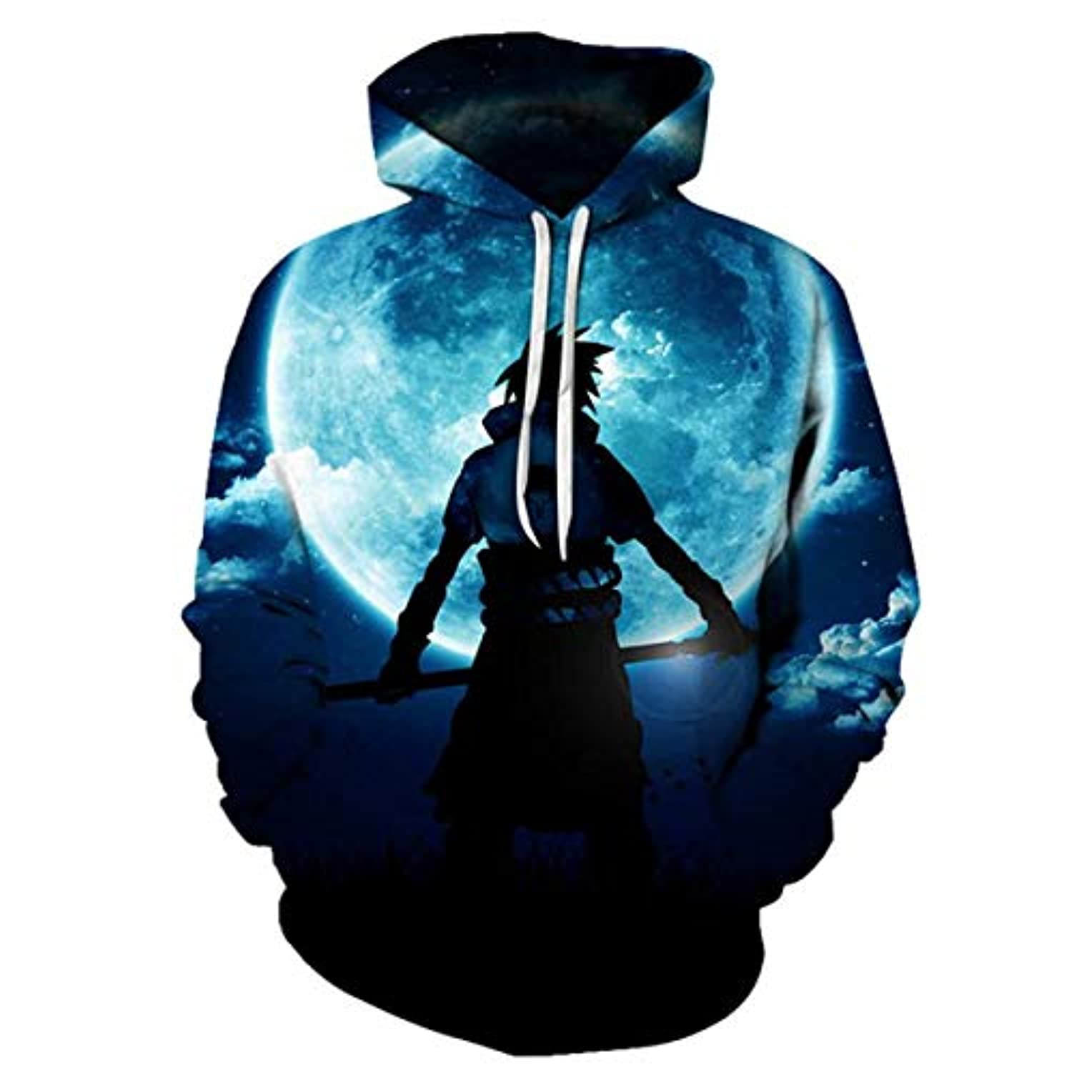 Naruto Anime Hoodies Blue Moon Character 3D Print Pullover Hoodie