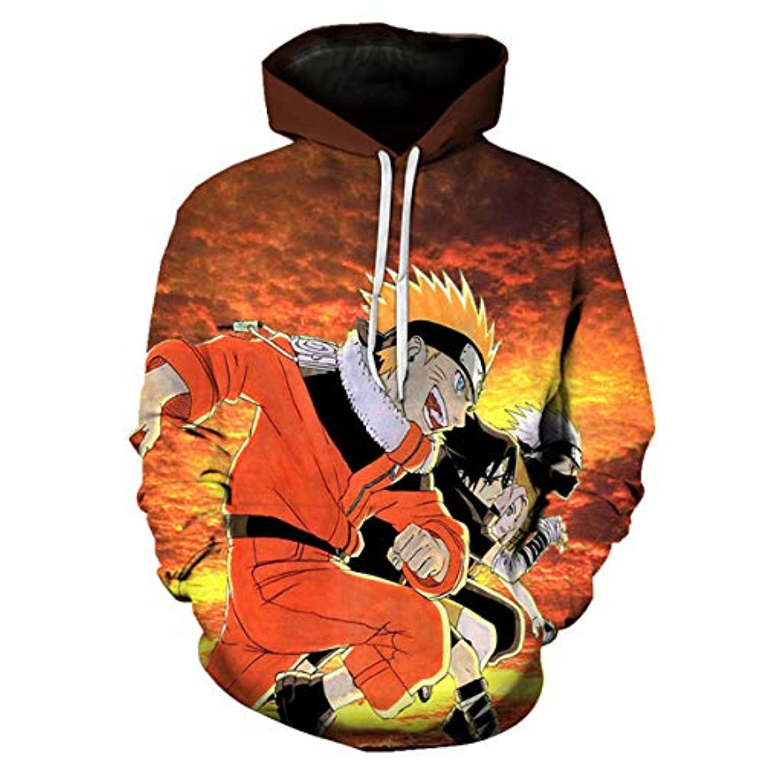 Naruto Anime Hoodies Running Uzumaki Naruto Characters 3D Print Pullover Hoodie