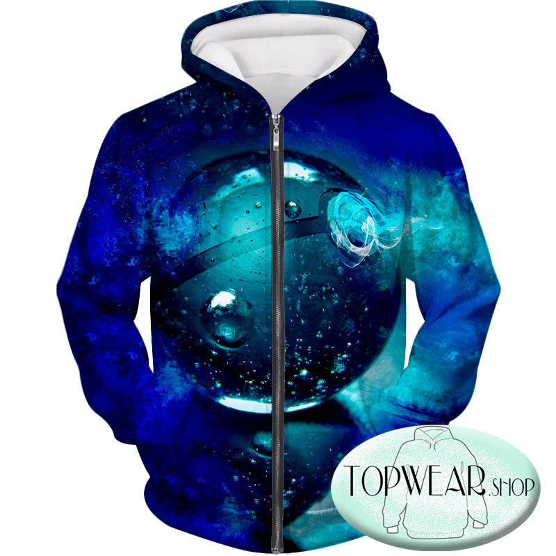 Pokemon Hoodies - Blue Pokeball 3D Zip Up Hoodie