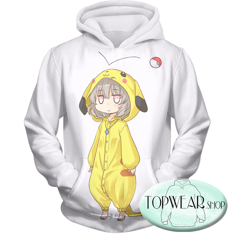 Pokemon Hoodies - Cool Pokemon Pikachu White 3D Hoodie