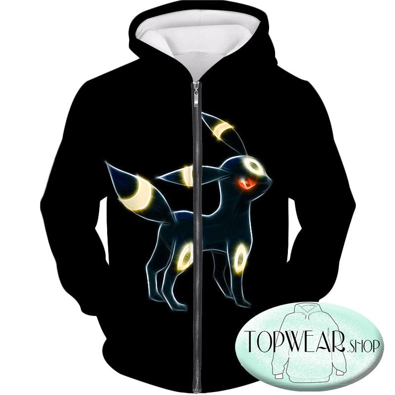 Pokemon Hoodies - Eevee Dark Pokemon Evolution 3D Zip Up Hoodie