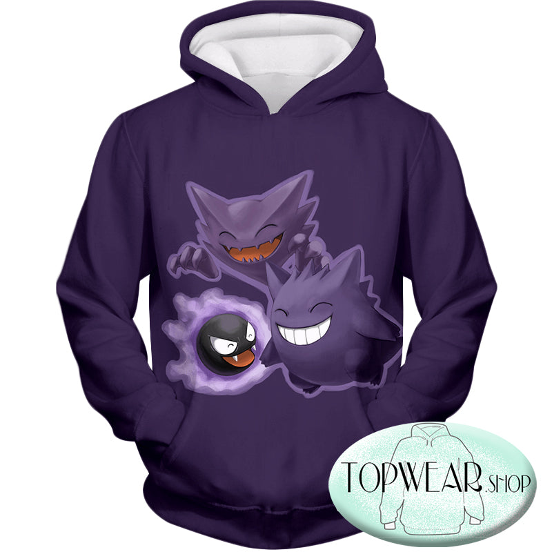 Pokemon Hoodies - Ghastly Hunter and Gengar Cool Anime Hoodie