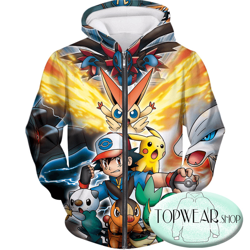 Pokemon Hoodies - Ketchum Pokemons 3D Zip Up Hoodie