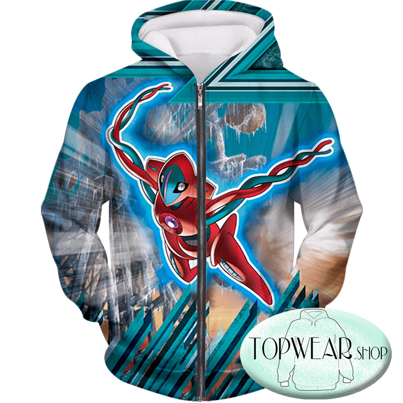 Pokemon Hoodies - Mutated Pokemon Deoxys Zip Up Hoodie