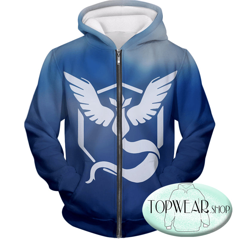 Pokemon Hoodies - Pokemon Articuno Symbol 3D Zip Up Hoodie