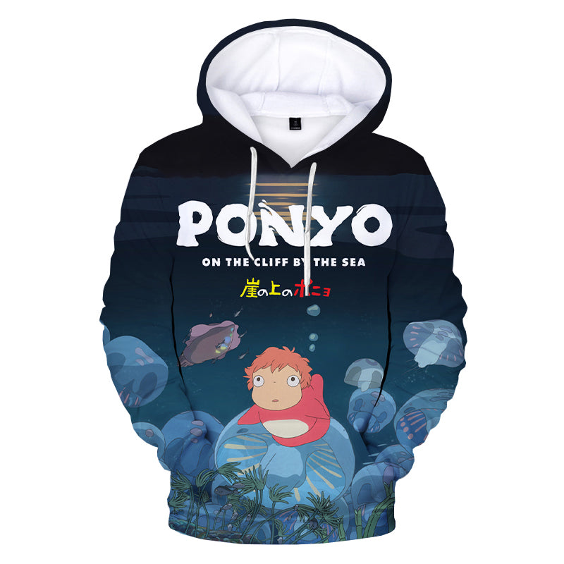 Ponyo on the Cliff Sweatshirts - Anime 3D Printed Hoodie