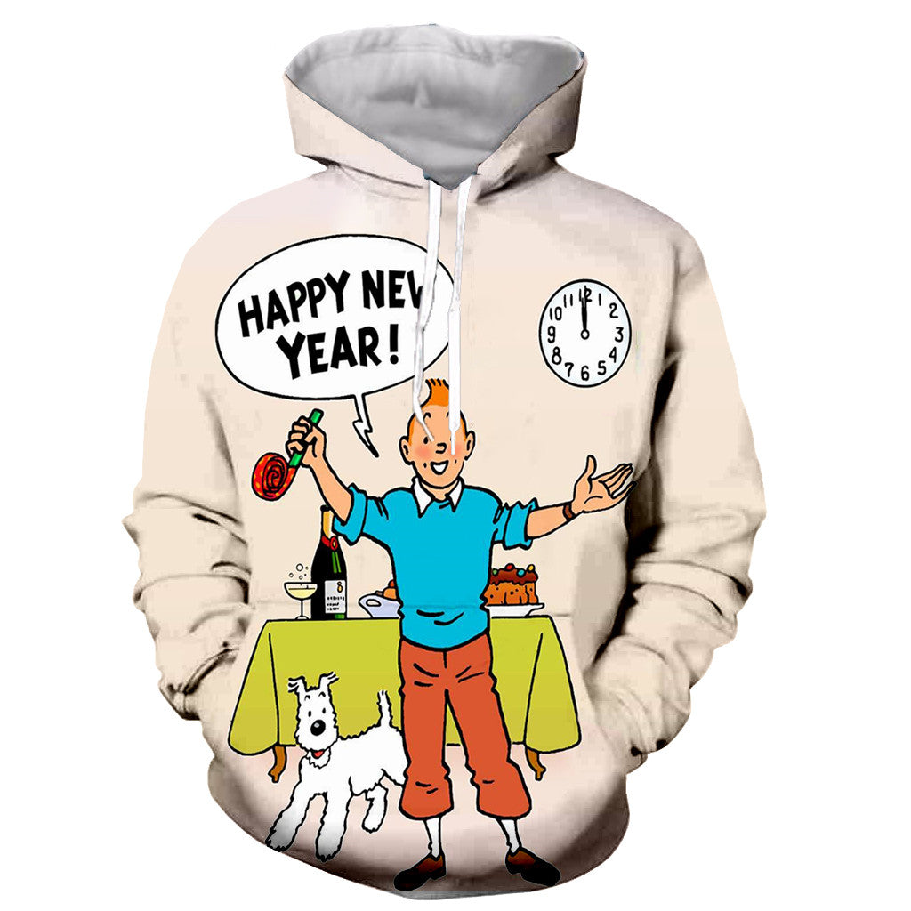 Tintin 3D Printed Sweatshirts Pullovers Hoodies