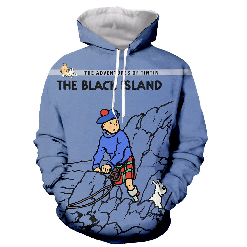 Tintin Cartoon 3D Printed Hoodies Pullovers Sweatshirts