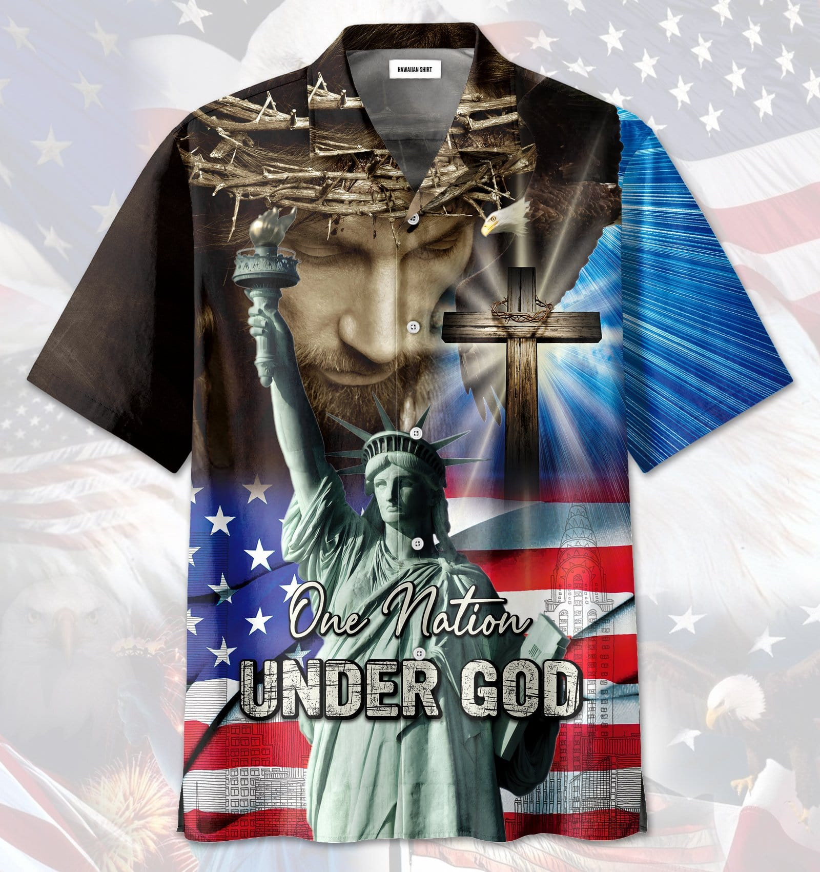 4Th July One Nation Under God Independence Day Unisex Hawaiian Shirts