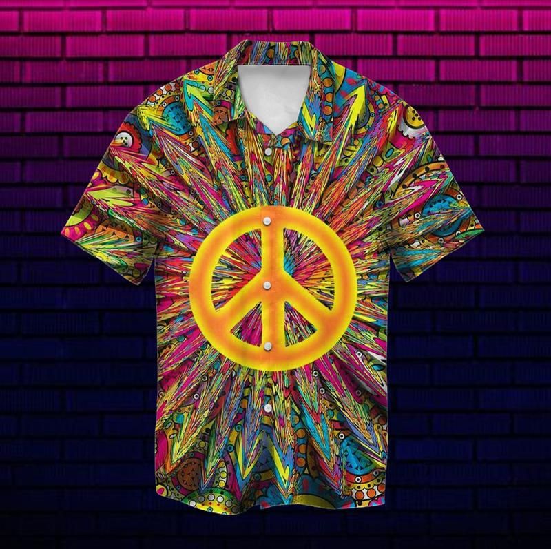 A Peaceful Hippie Hawaiian Shirt  Unisex  Adult  Hw4480