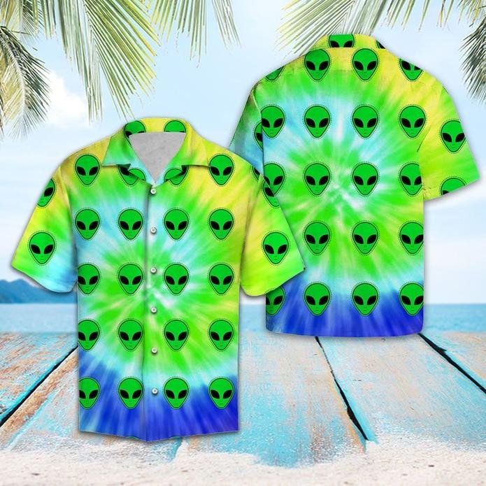 Alien Tiedye Hawaiian Shirt  Unisex  Adult  Hw5748