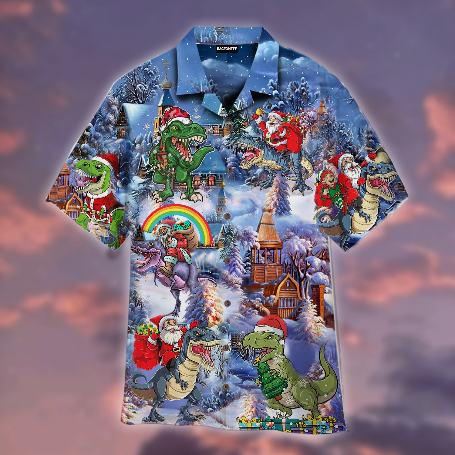 All Santa Want For Christmas Is T Rex Hawaiian Shirt  For Men &amp Women  Adult  Wt1145