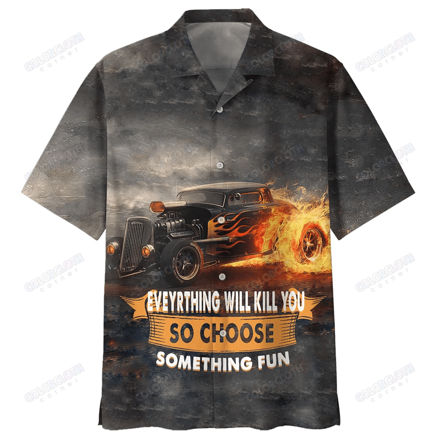 Amazing Hot Rod On Fire Hawaiian Shirt Hl23604
