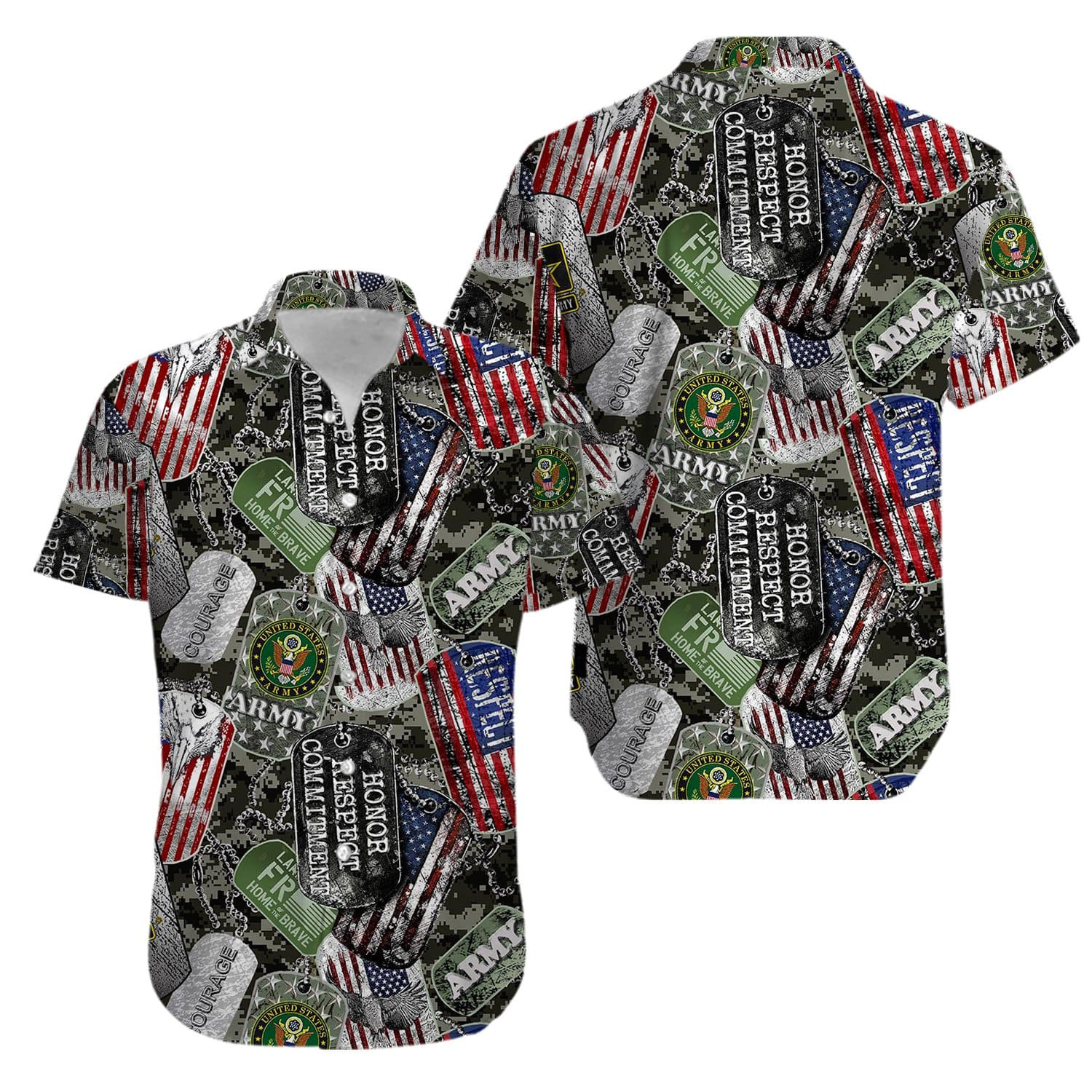 Us Air Force Veteran Dog Tags Army Hawaiian Aloha Shirts Kv