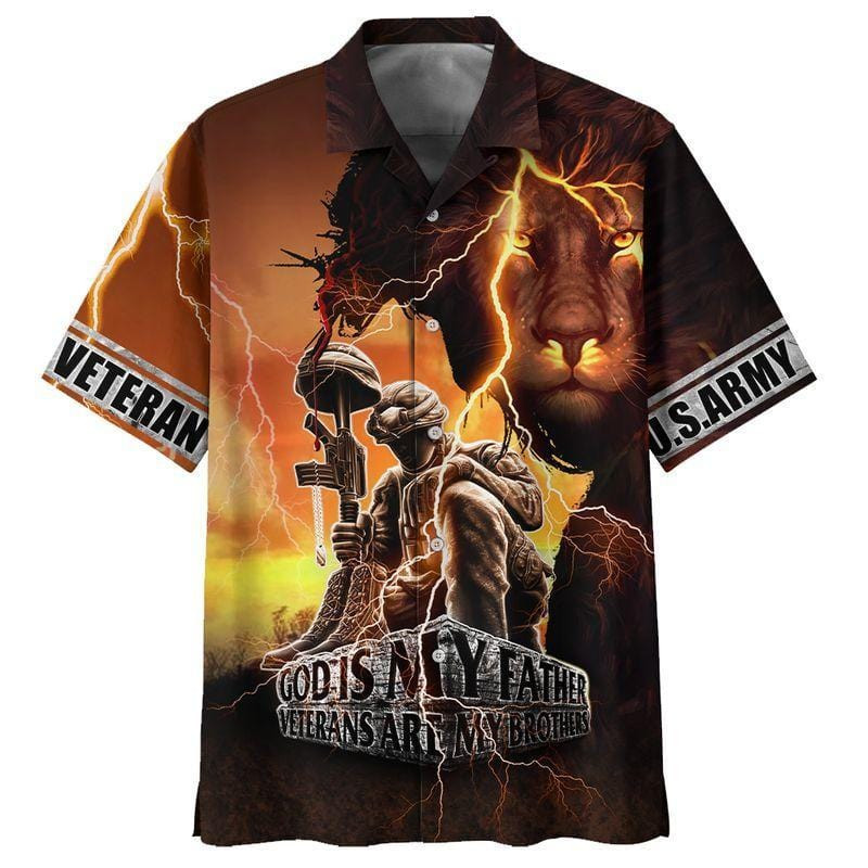 Us Army Veteran God Is My Father Hawaiian Unisex Aloha Shirts Va
