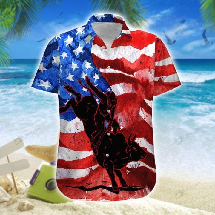 Us Bull Riding Unisex Hawaiian Shirts - Beach Shorts