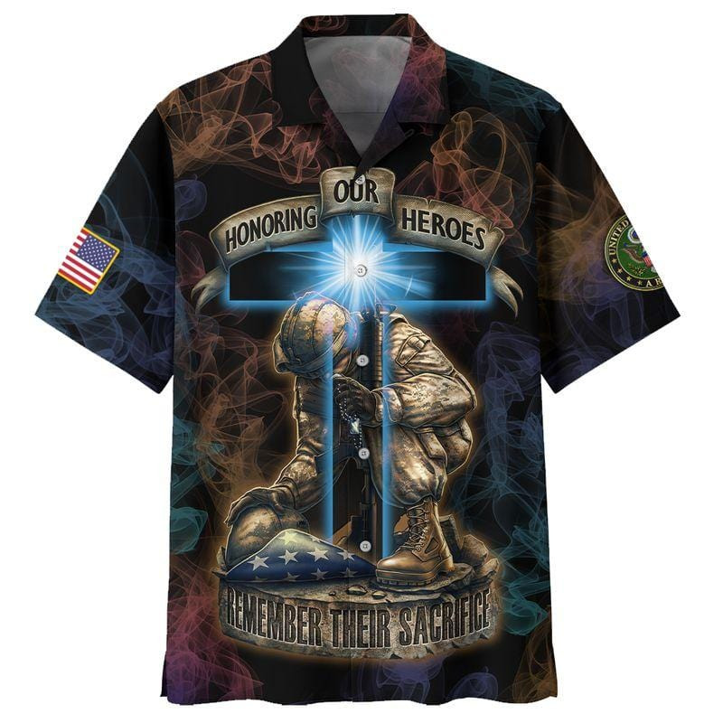 Us Veteran Honoring Our Heroes Remember Their Sacrifice Memorial Day Hawaiian Aloha Shirts Kv