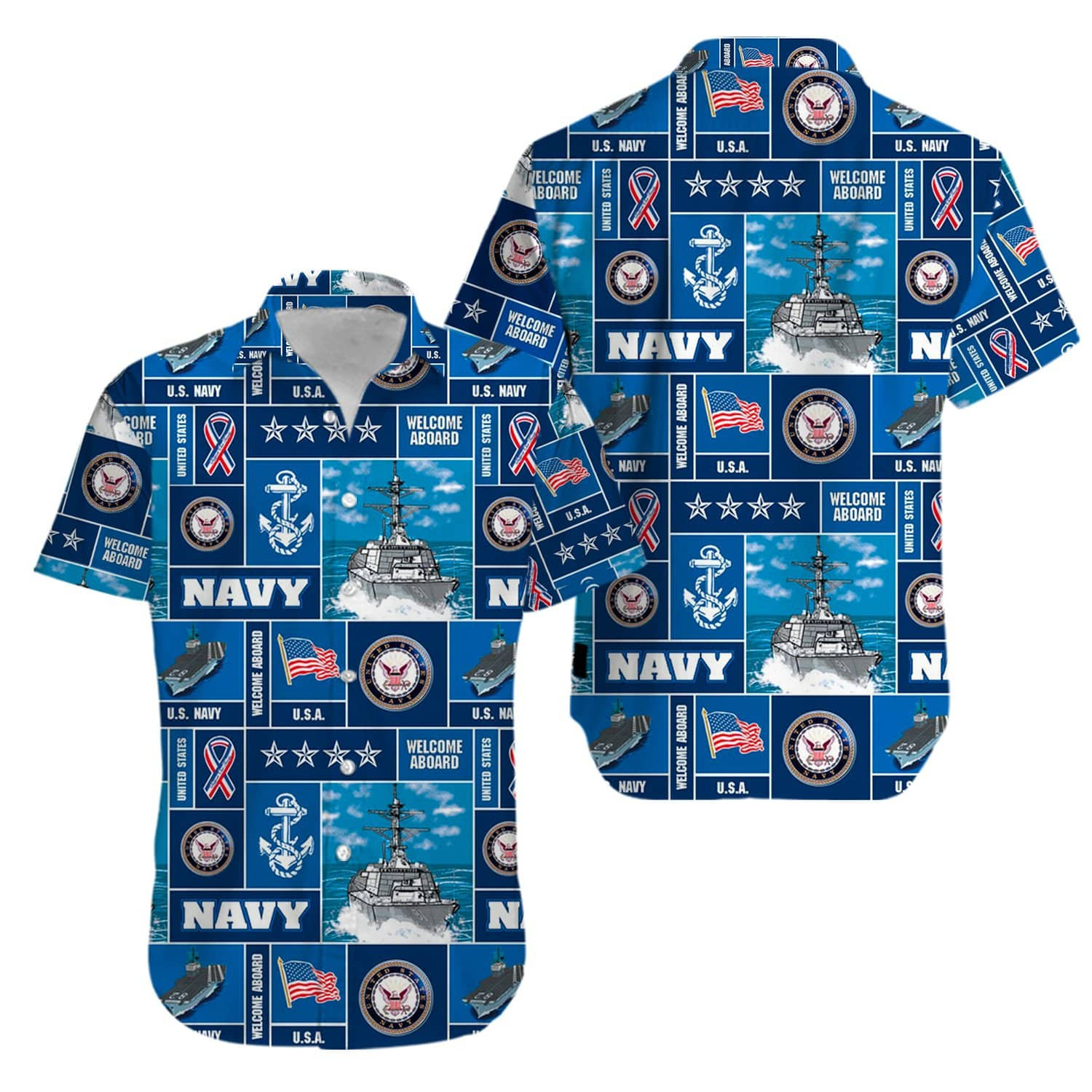 Veteran Soldier Us Navy Welcome To Aboard Hawaiian Shirts Kv