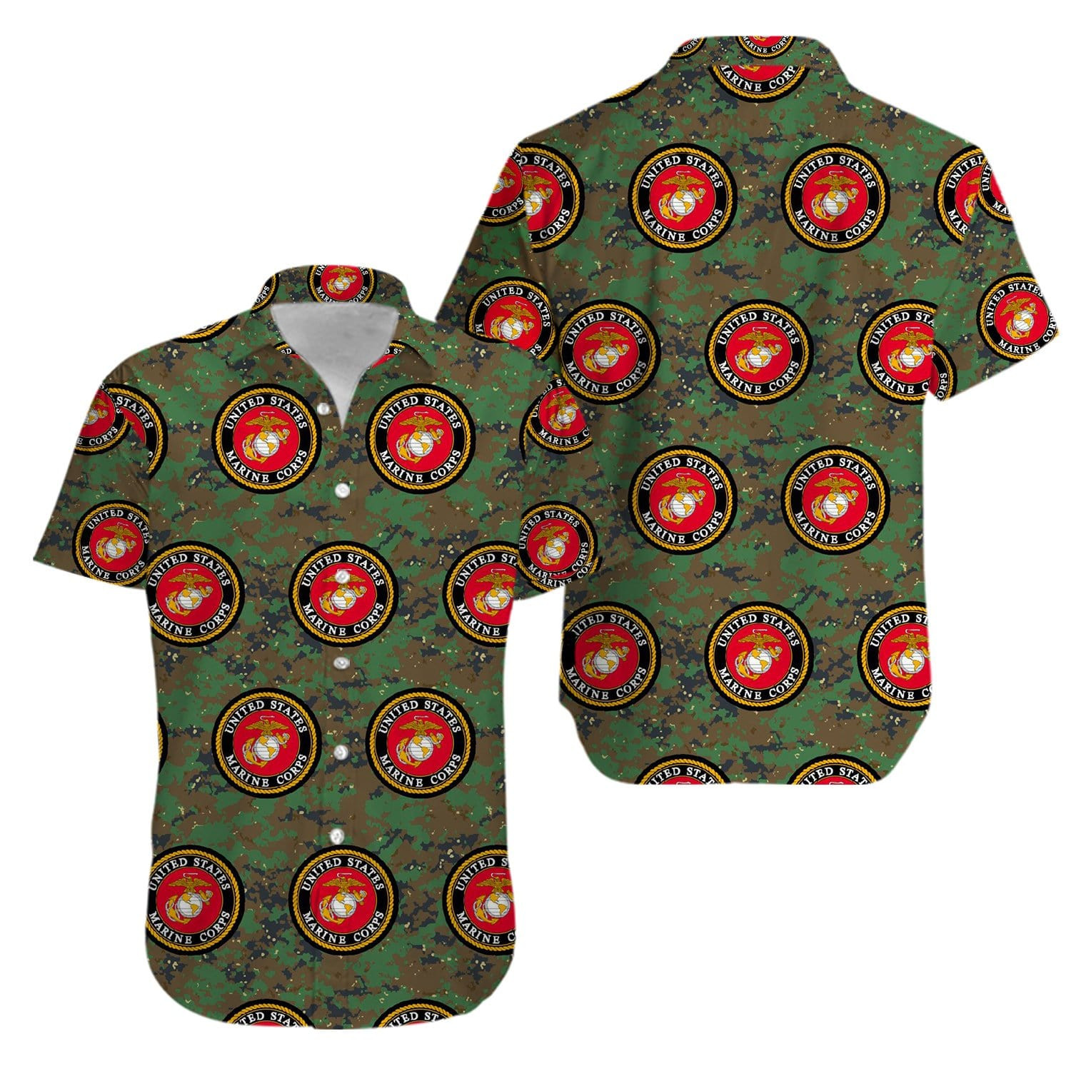 Veteran Us Marine Corps Logo Hawaiian Shirts Kv