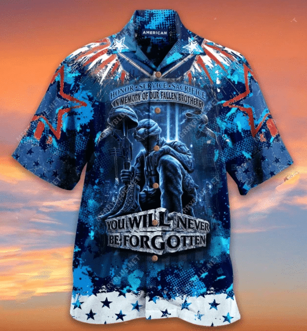 Veteran You Will Never Be Forgotten Hawaiian Aloha Shirt Va