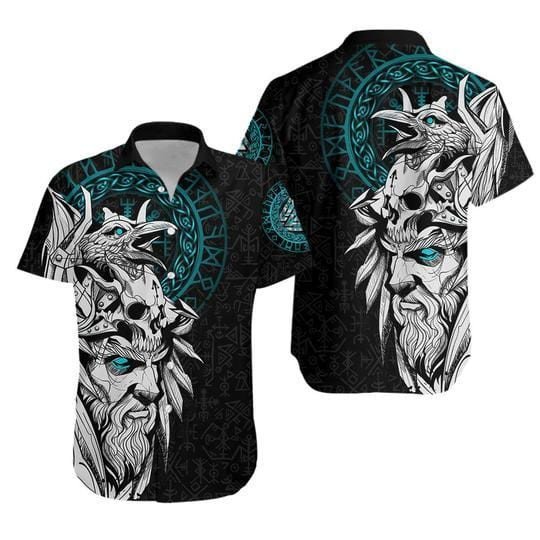 Viking Odin And Riven Color Custom Hawaiian Aloha Shirts H