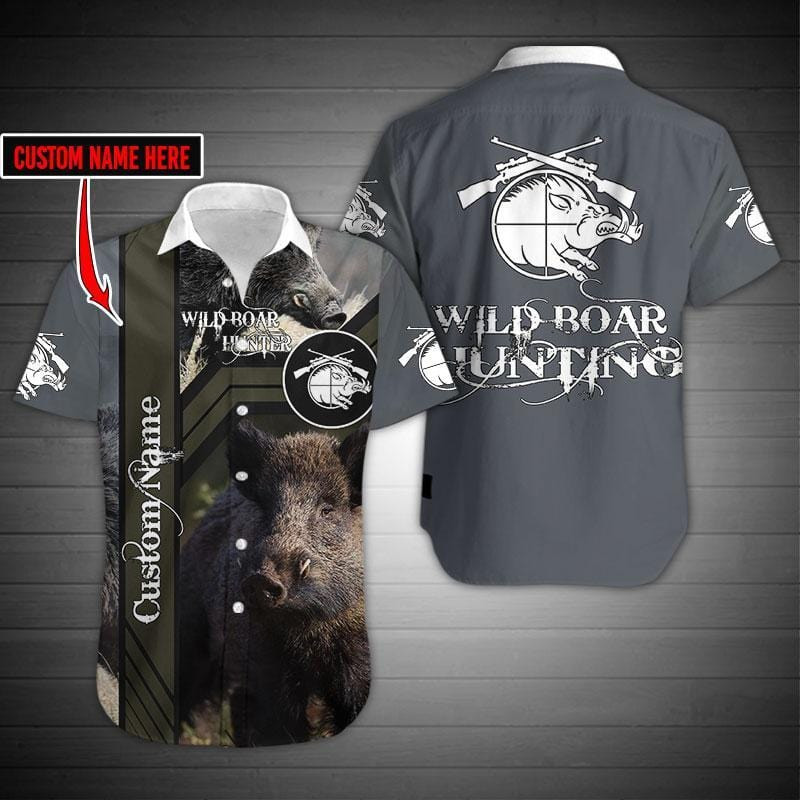 Wild Boar Hunter Custom Name Aloha Hawaiian Shirts Kv