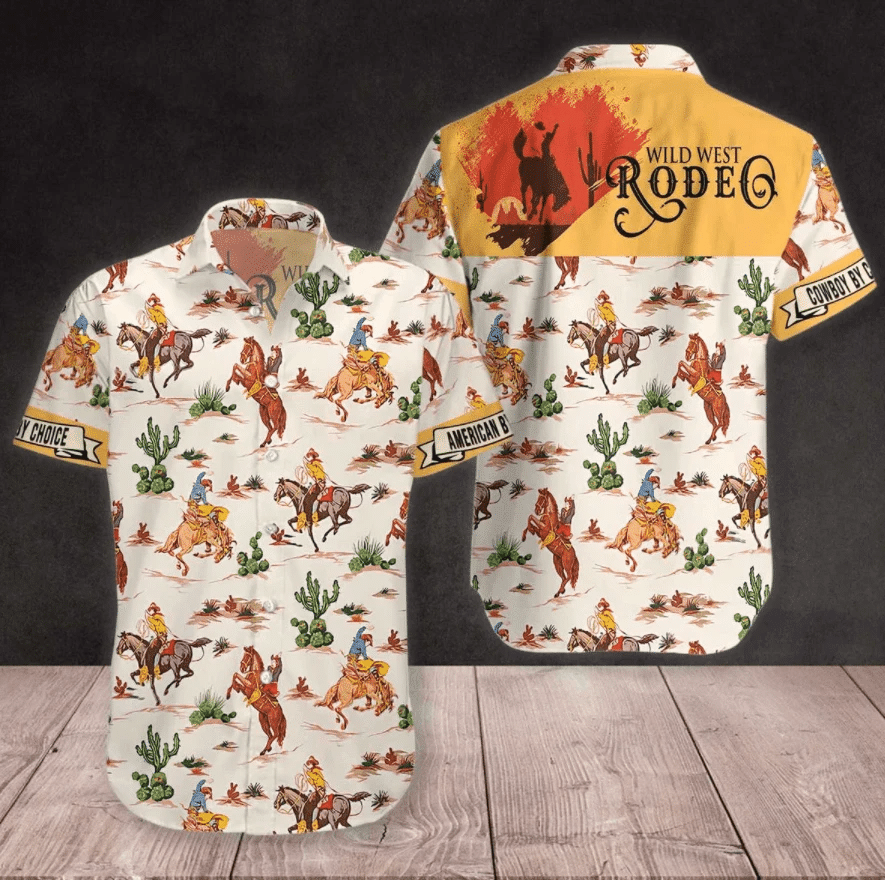 Wild West Rodeo Cowboy Hawaiian Shirt Xh