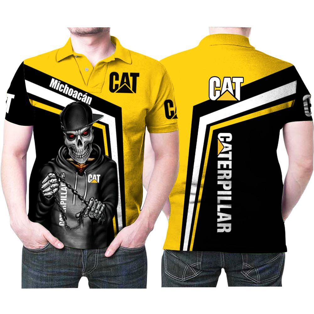 Caterpillar Construction Machinery And Equipment Company Logo Brand Hip Hop Skelelton Gift For Caterpillar Lovers Polo Shirt