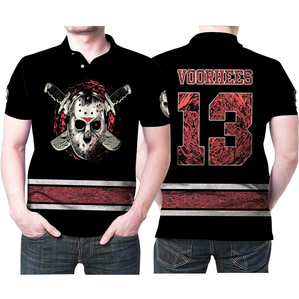 Friday The 13th Jason Voorhees 13 Fictional Character Halloween Killer Gift For Jason Halloween Killer Fans 3 Polo Shirt