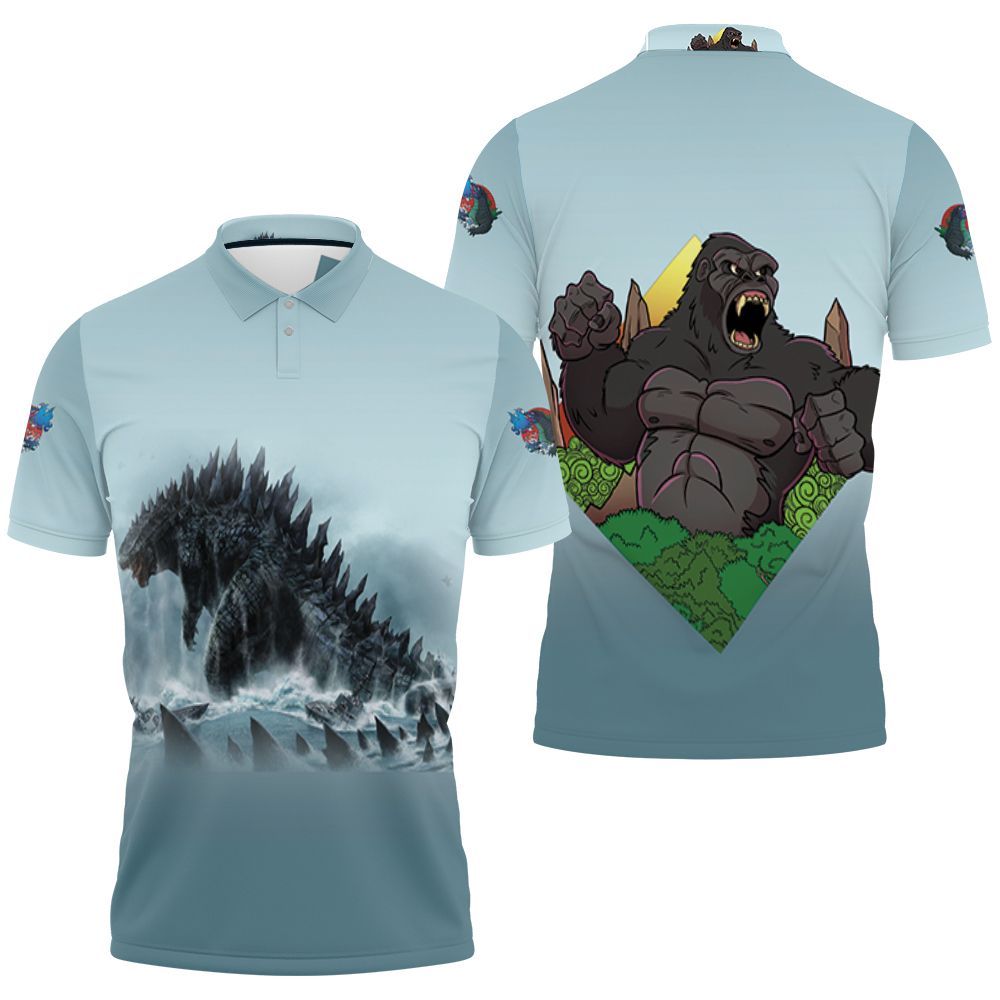 Godzilla Back To The Ocean Godzilla Vs Kong Polo Shirt All Over Print Shirt 3d T-shirt