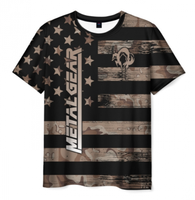 Metal Gear flag print black 3D shirt